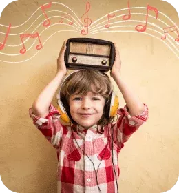 Enfant avec radio